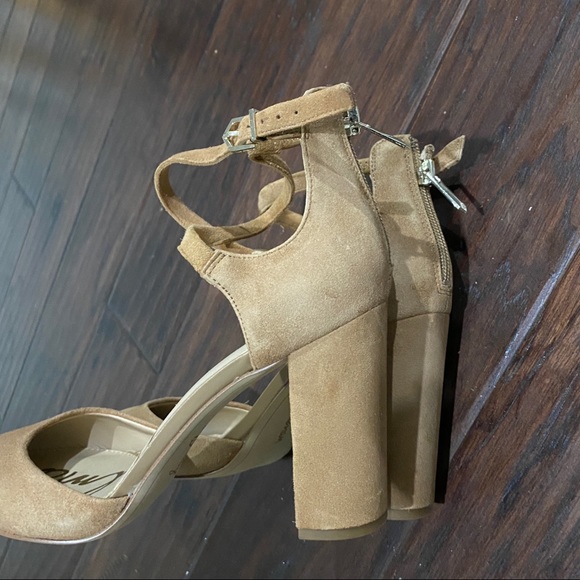 Sam Edelman Women's Simmons Golden Caramel Suede Ankle-Strappy Sandals Size 8.5 - Picture 7 of 12